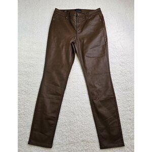 White House Black Market HR Coated Skinny 10Reg Brown Vachetta High Rise NEW